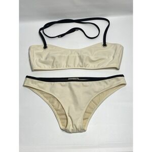 Tomas Maier Ivory/Cream & Black Women's 2-Piece Bathing Suit Size 42